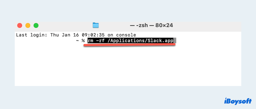 uninstall Slack on Mac with Terminal