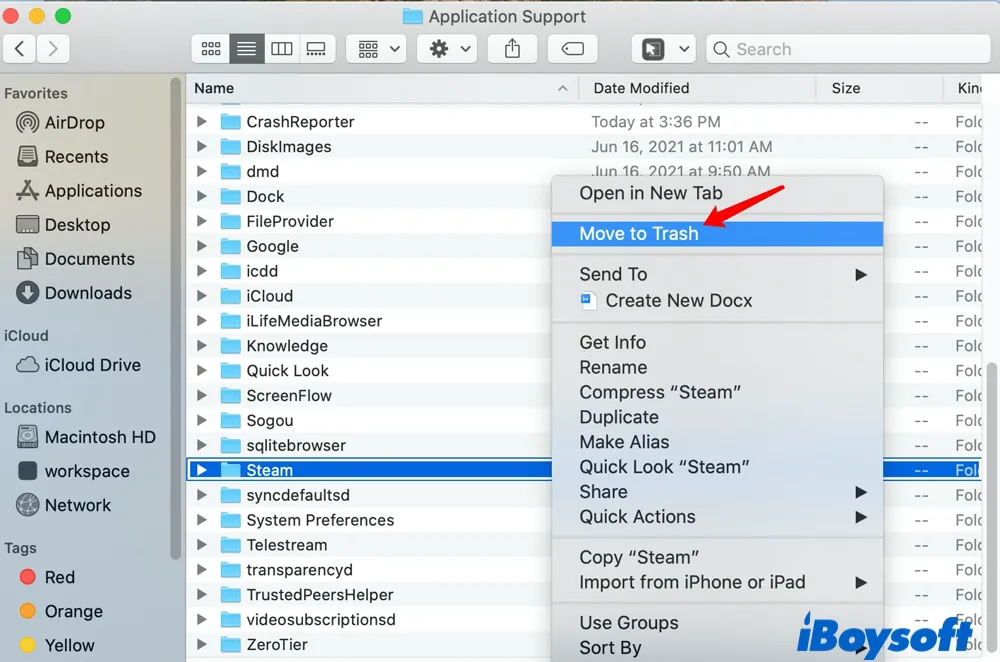 MacでSteamアプリケーションサポートファイルを削除する