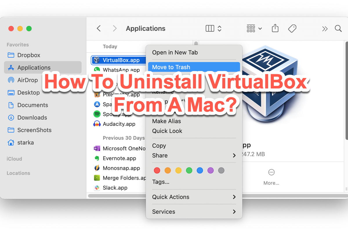 how to uninstall VirtualBox from a Mac