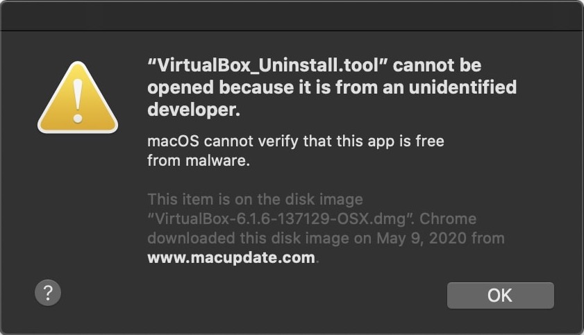 VirtualBox uninstall tool cannot be opened