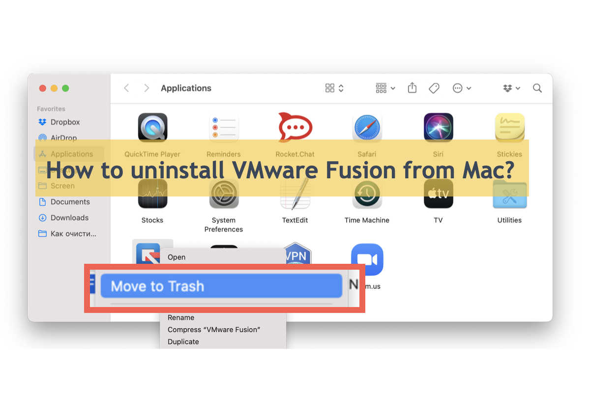 Wie man VMware Fusion von Mac deinstalliert