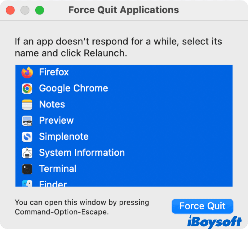 force quit app mac