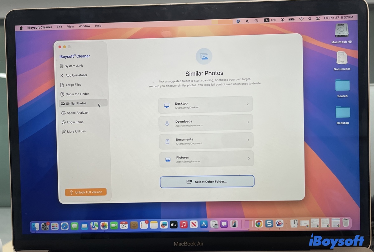 Escanea fotos duplicadas en Mac