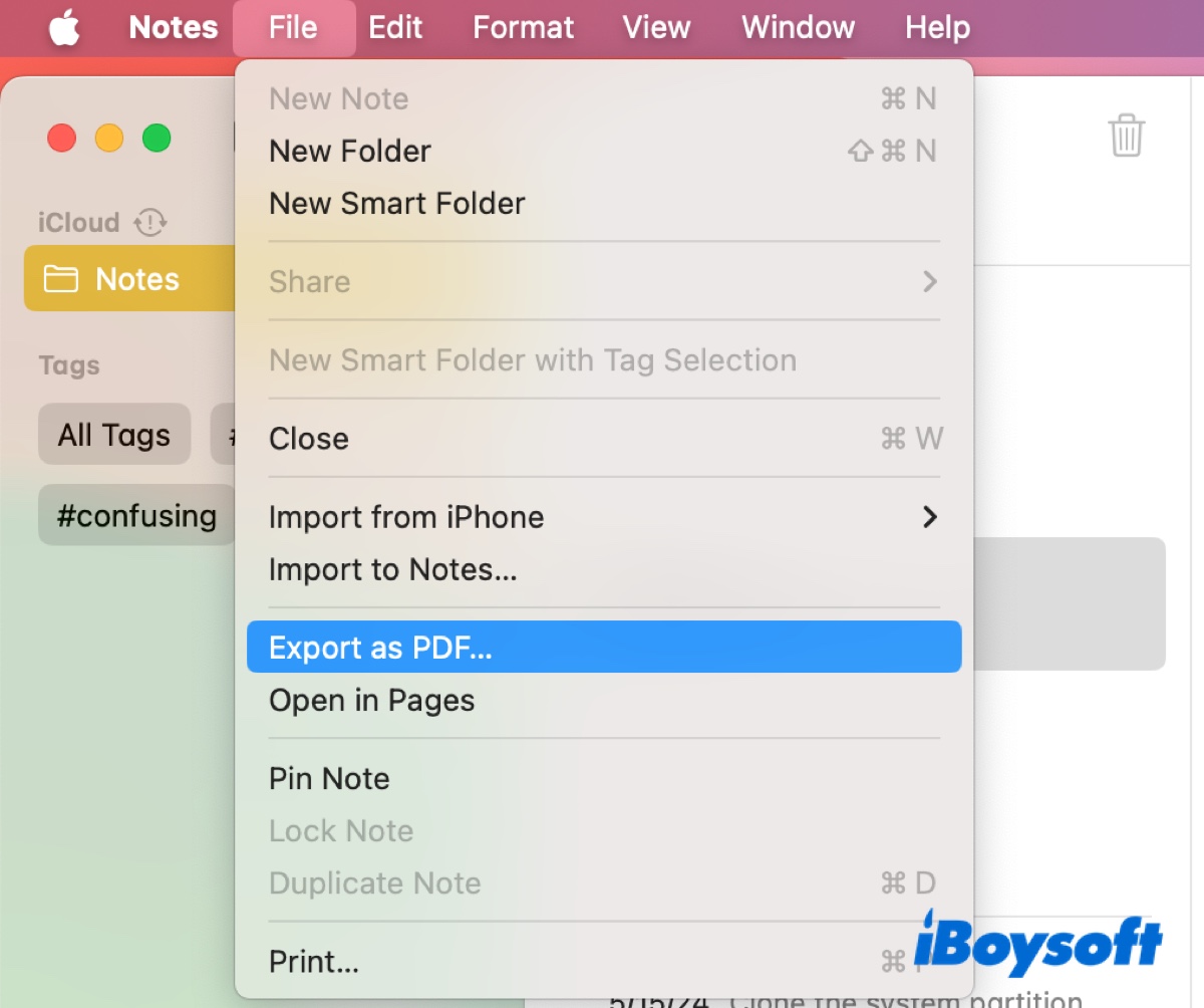 How to export all notes from Mac