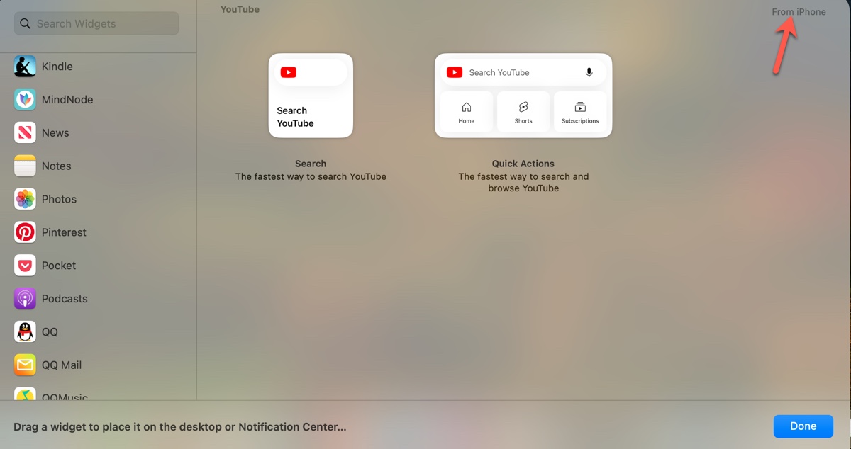 Vérifiez les widgets iPhone sur macOS Sonoma