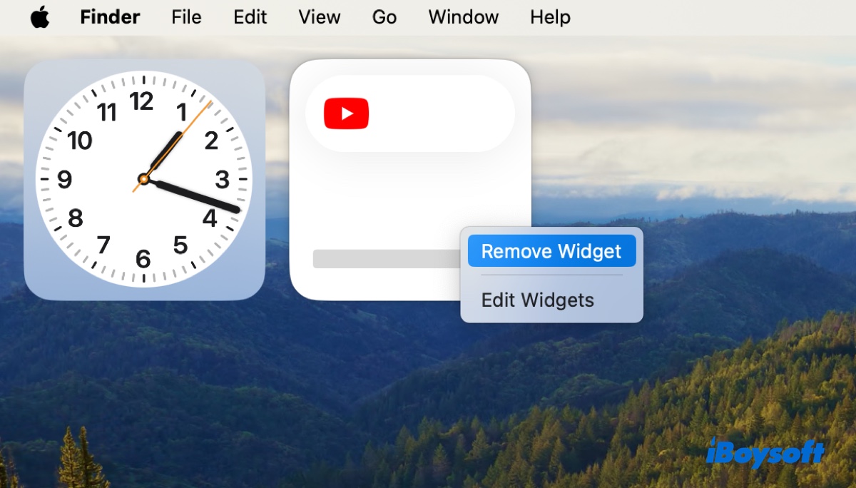 Eliminar widgets de escritorio en macOS Sonoma
