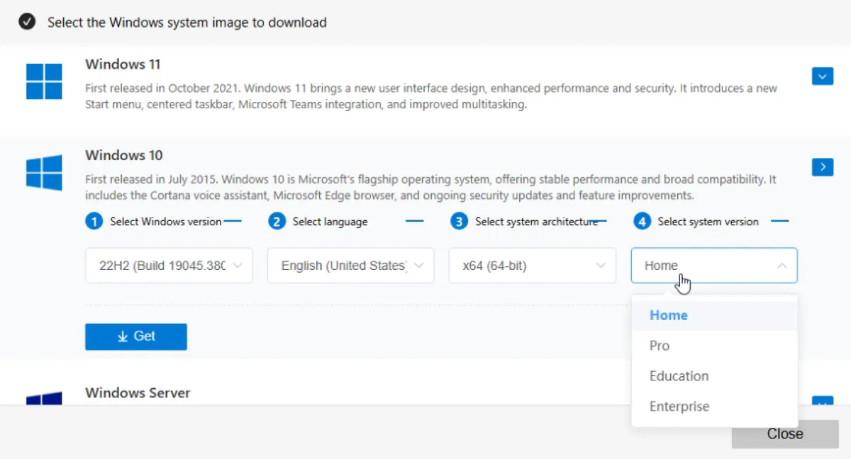 Escolha uma edição do Windows