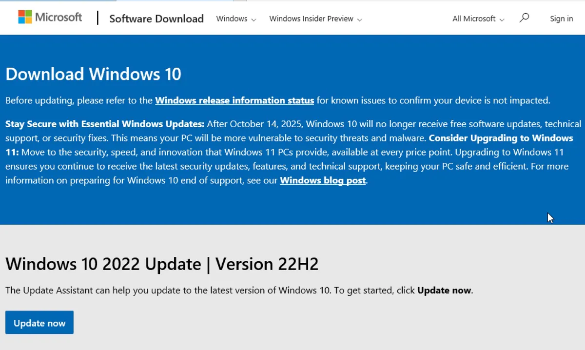 Baixar Assistente de Atualização do Windows 10
