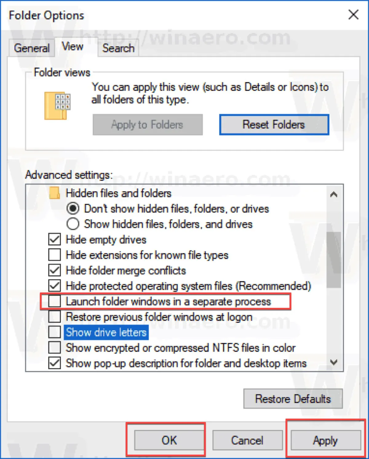 Launch folder windows in a separate process