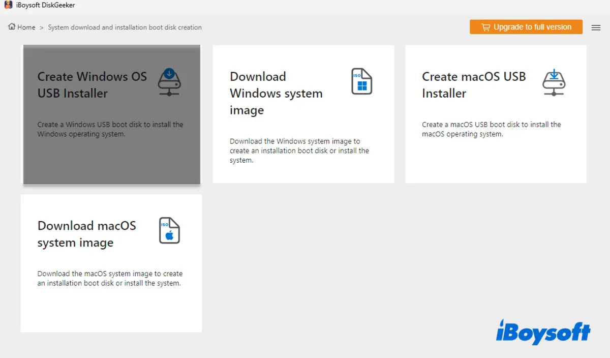 Create Windows OS bootable USB