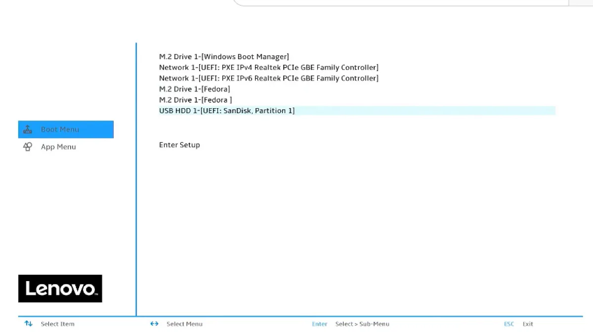 Set the USB inatller as startup volume