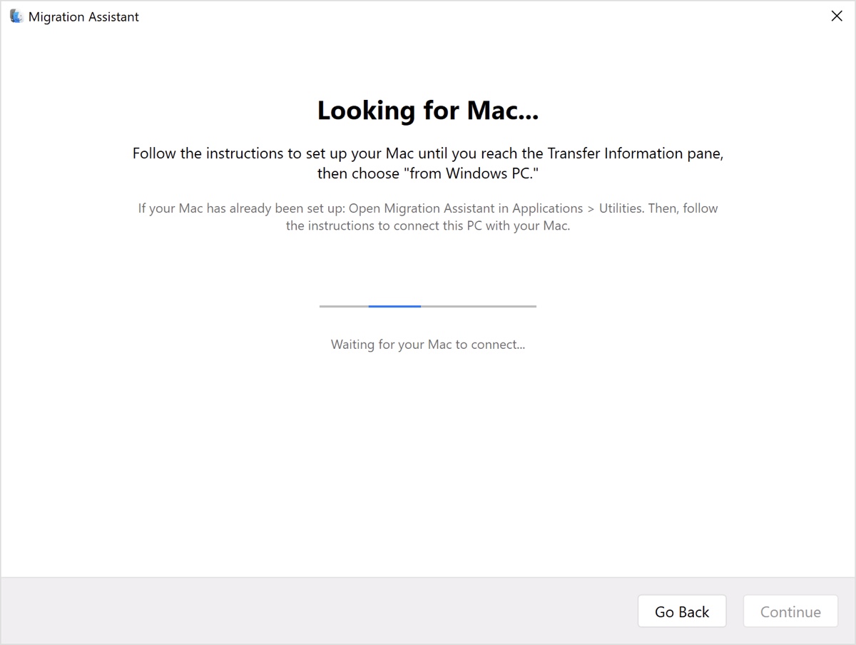 Windows PC trying to connect to Mac