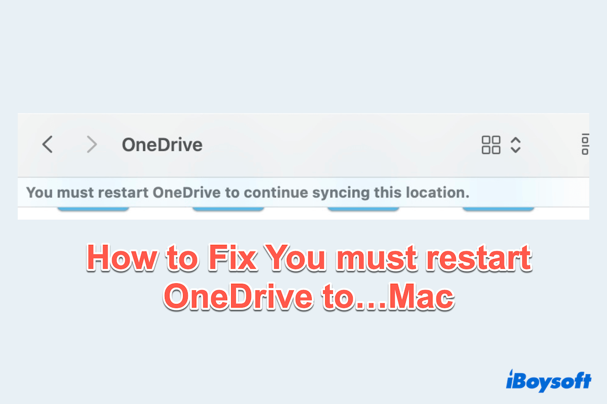 How to remove the error You must restart OneDrive to continue syncing