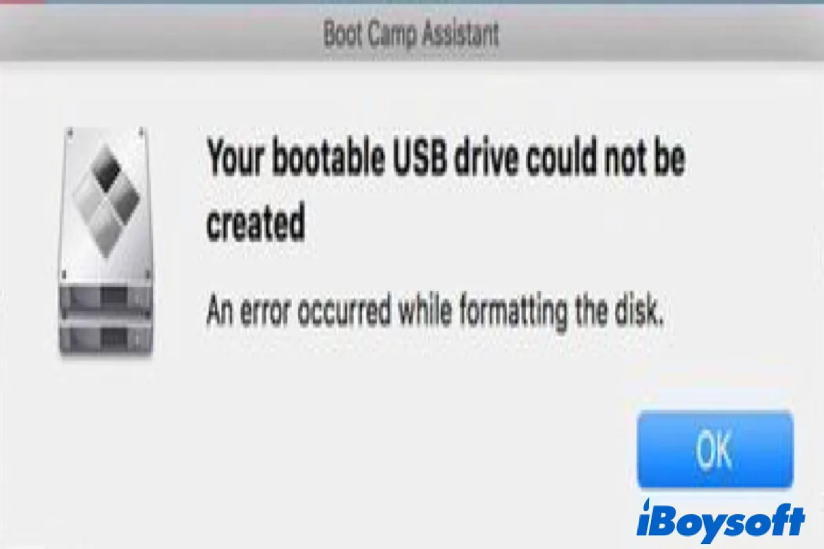 Your Bootable USB drive Could Not Be Created
