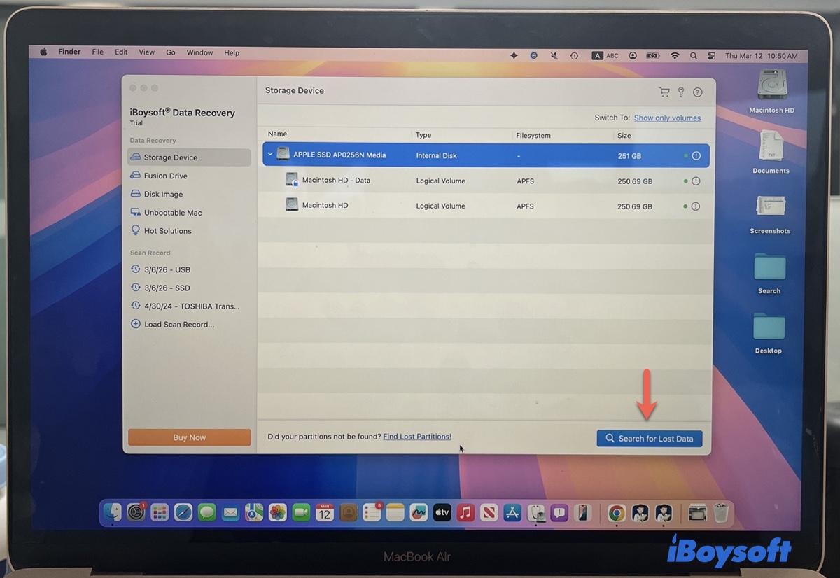 Digitalizar discos APFS internos no Mac