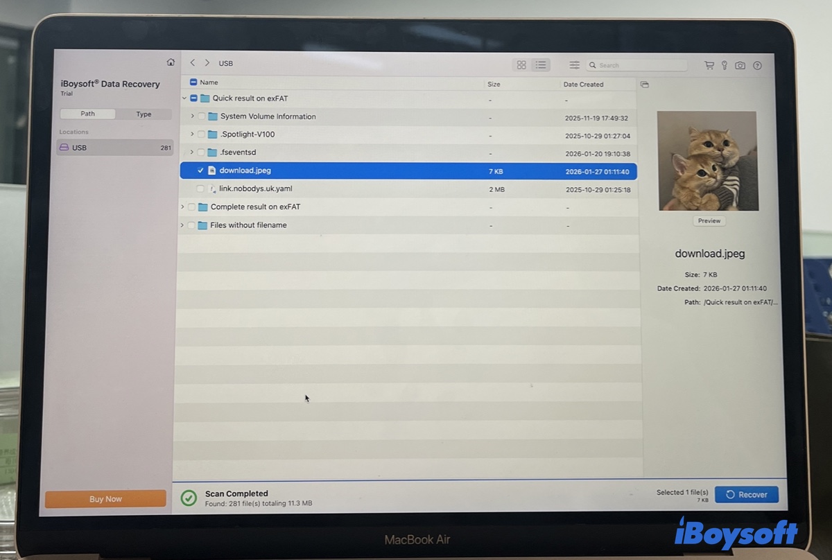 Recover files from iBoysoft Data Recovery for Mac