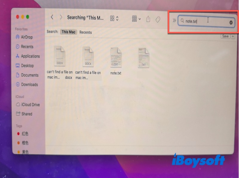 find files in finder