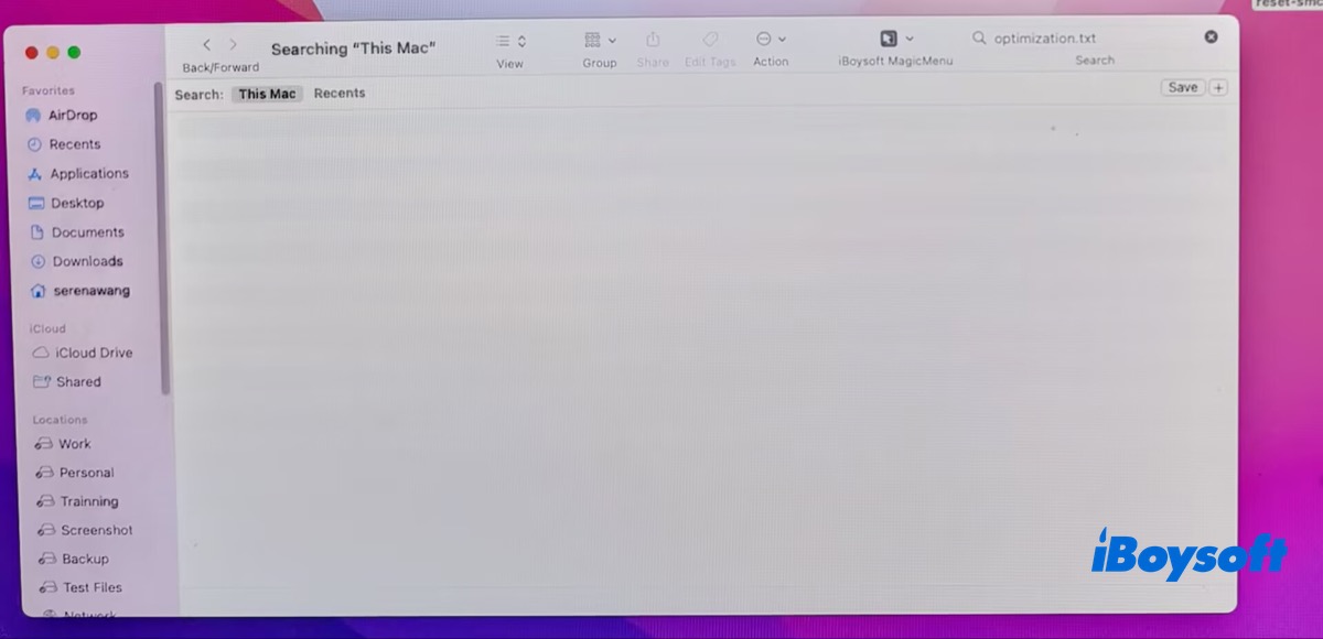 Die Suche liefert auf dem Mac keine Ergebnisse