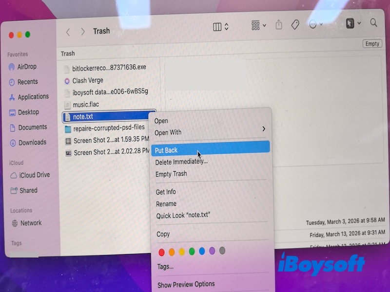 put files back from trash