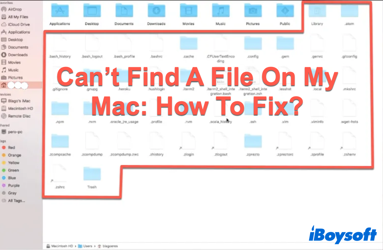 how to fix cant find a file on my Mac 