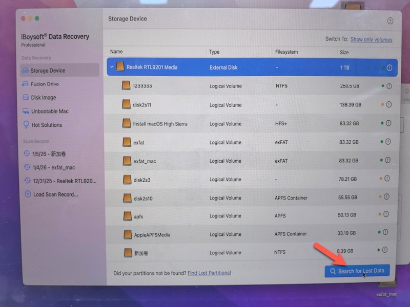 search-for-lost-data