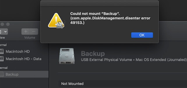 fix com.apple.DiskManagement.disenter error