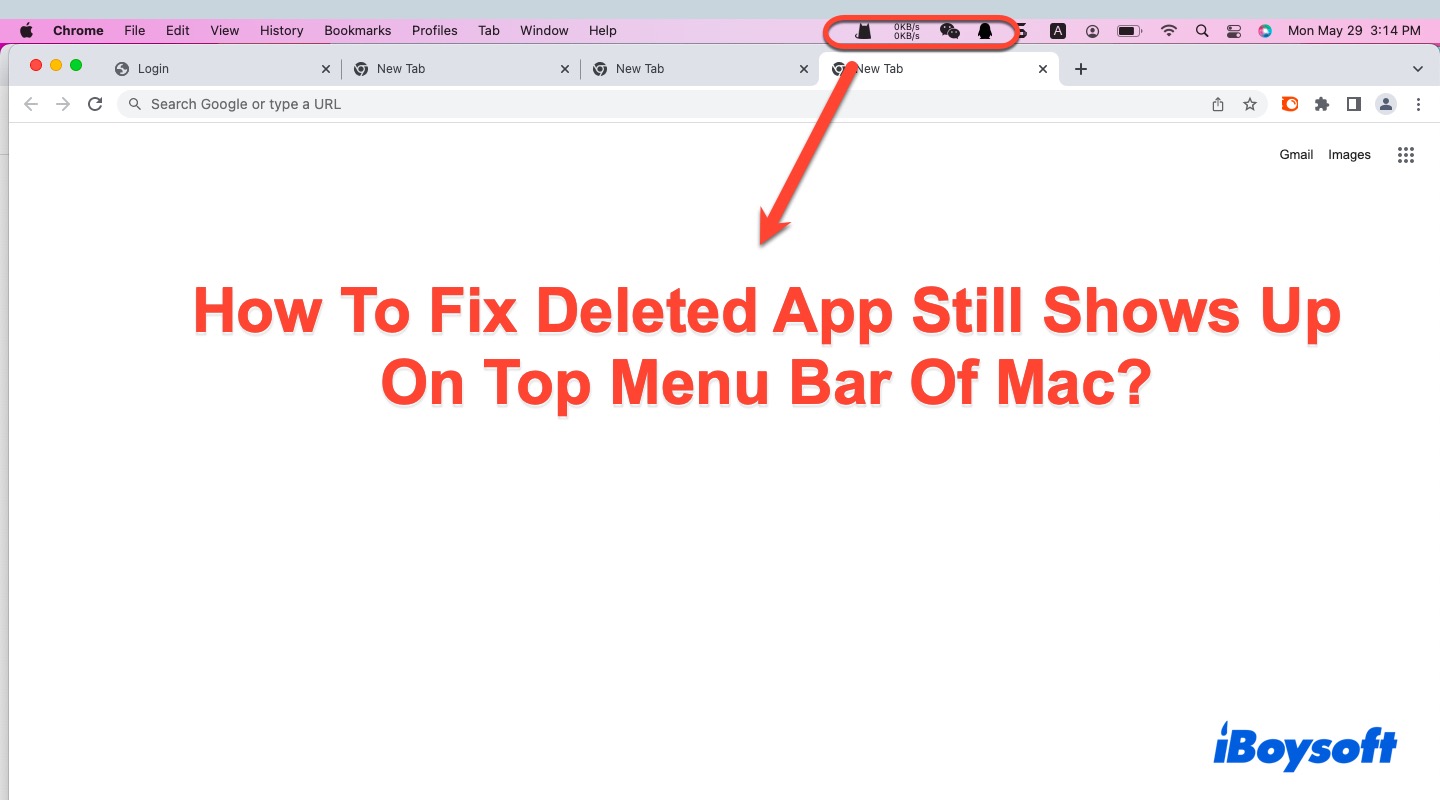 Macのトップメニューバーに削除したアプリが表示される場合の修正方法