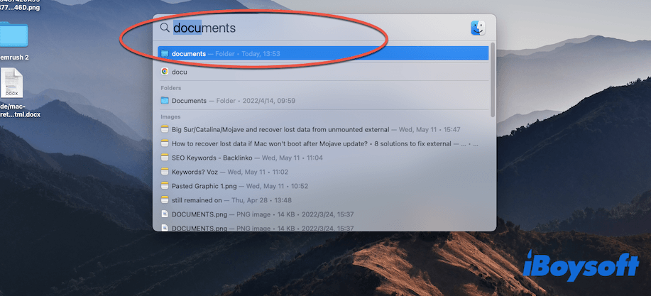 find your disappeared desktop files using spotlight