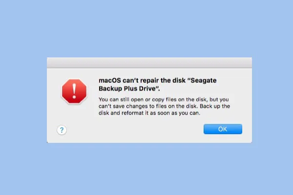 macOS cant repair this disk error