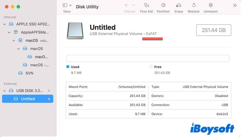 check external hard drive file format