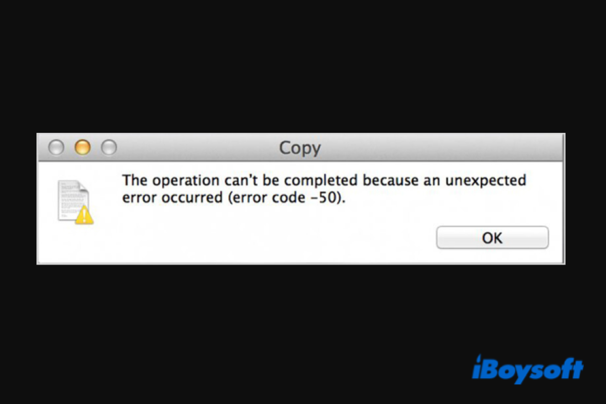 Mac error code 50