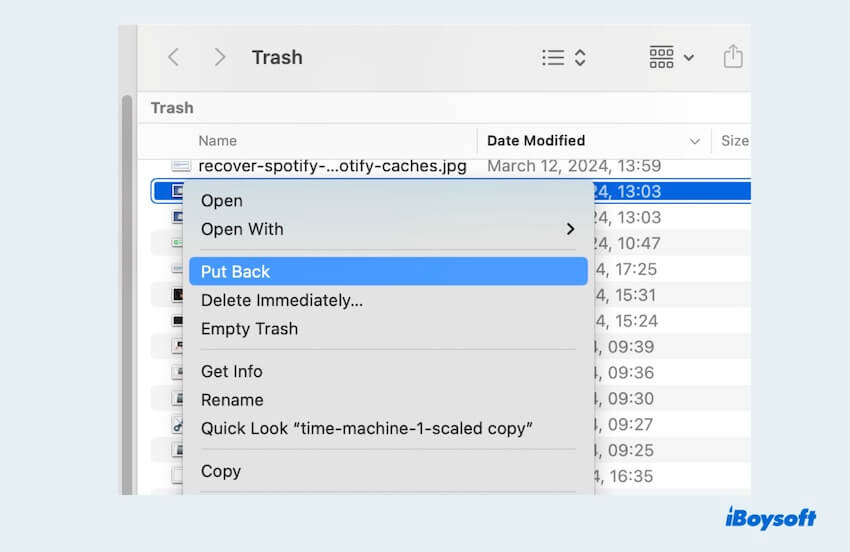 Recover deleted GarageBand files with Trash
