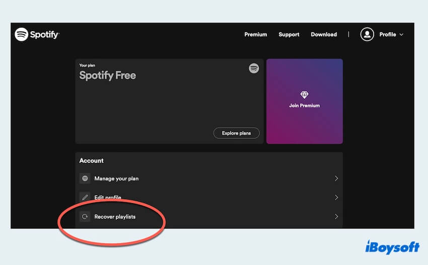 Recover deleted Spotify playlists
