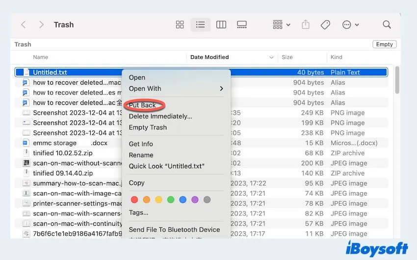 Recover Sticky Notes on Mac with Mac Trash