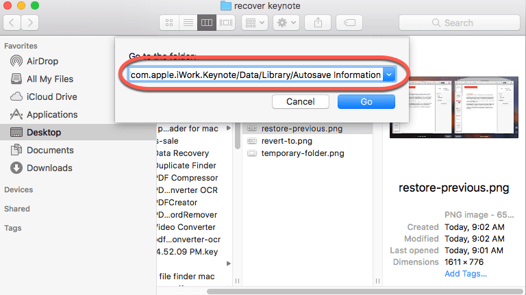 Cómo recuperar presentaciones de Keynote no guardadas en Mac