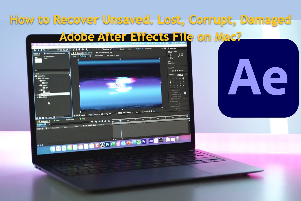 como recuperar arquivos não salvos ou perdidos no Adobe After Effects no Mac