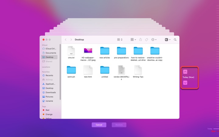 How to restore deleted files from iCloud Drive via Time Machine Backups
