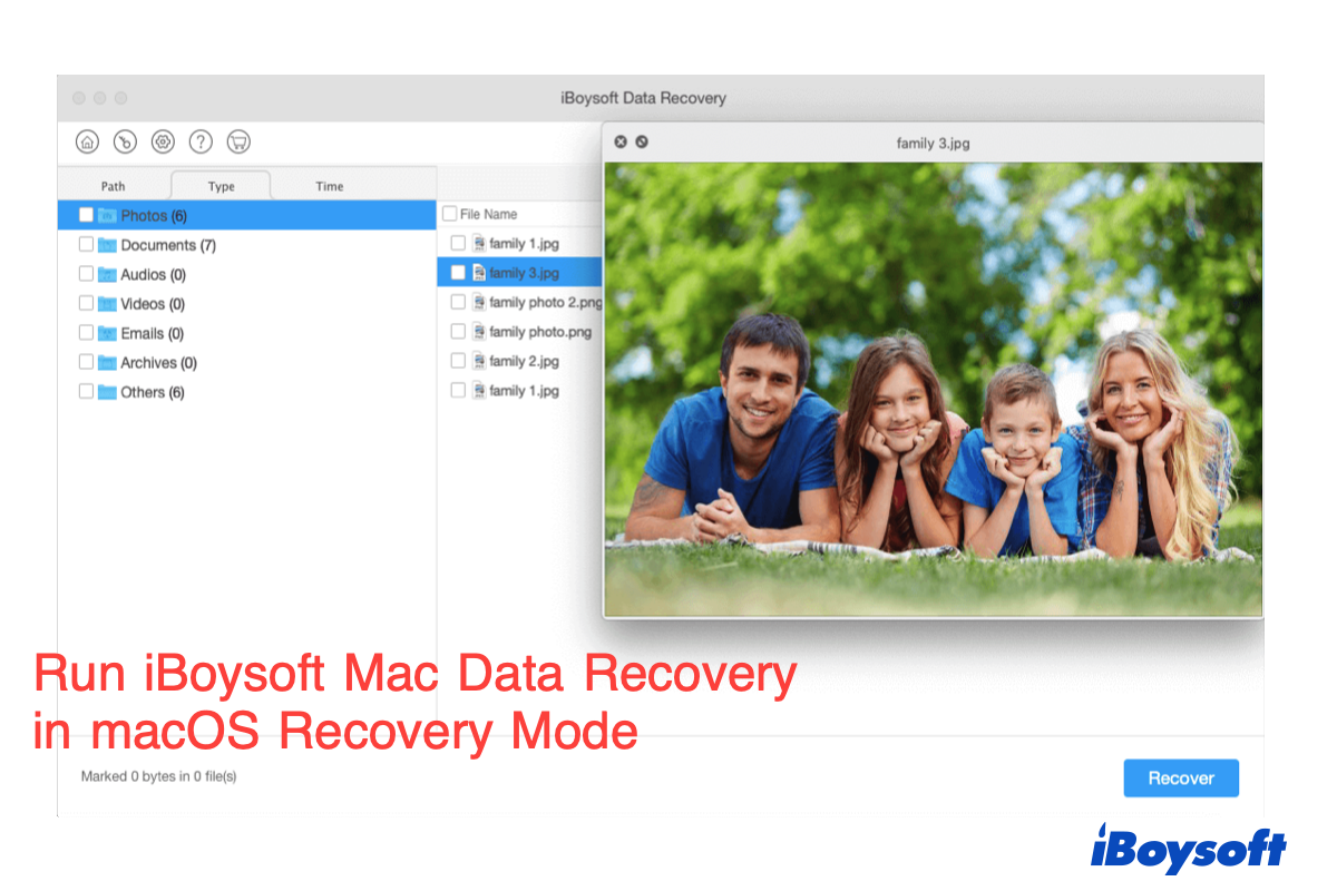 run iBoysoft Data Recovery in Recovery Mode