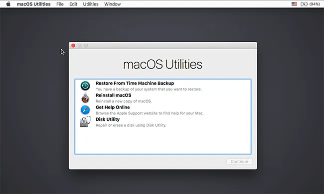 boot into macOS Recovery mode 