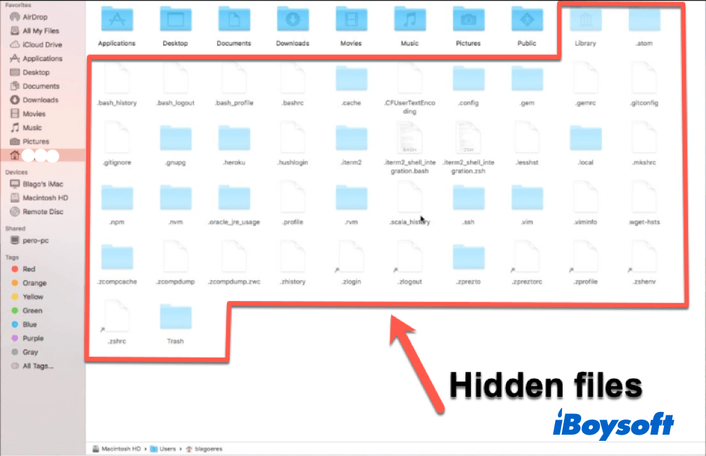 show hidden files on Mac