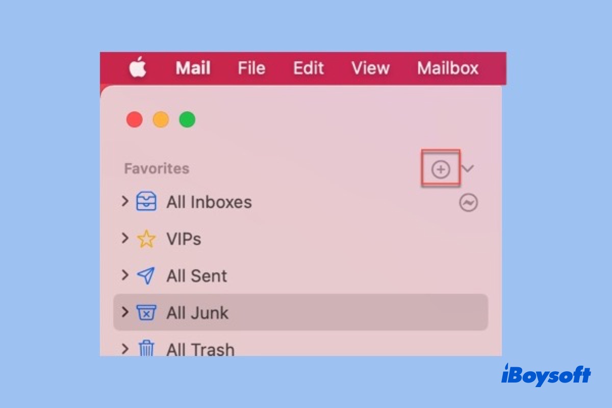 Mac Mail Trash Junk folder is missing