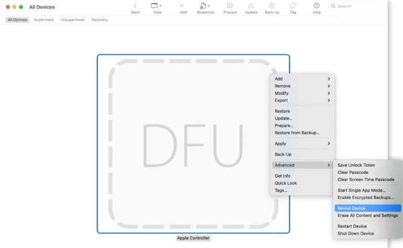 enter DFU mode to revive Mac
