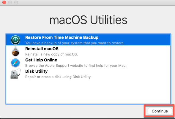 MacBook Pro data recovery with Time Machine