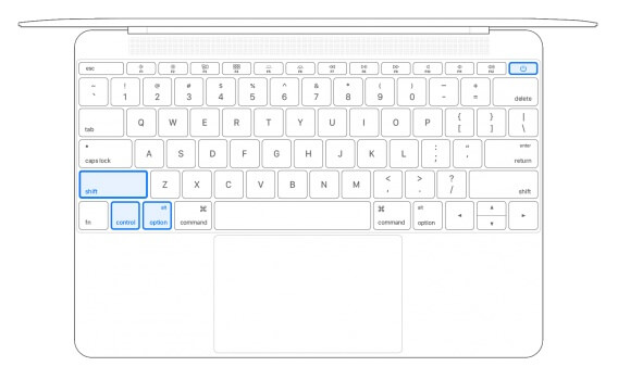 press the key shortcut to reset SMC on a MacBook Pro