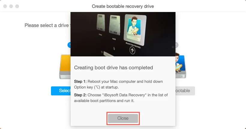 iBoysoft Data Recovery create bootable drive