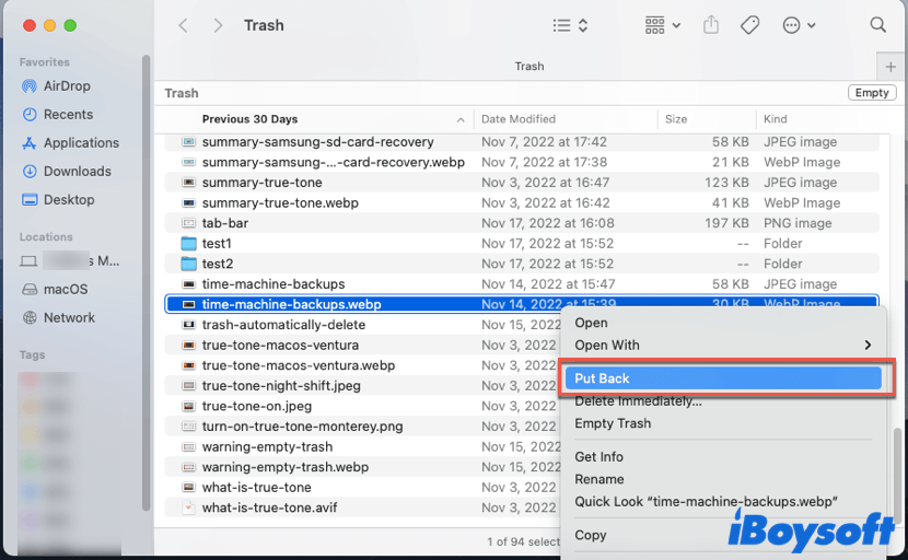 recover deleted photos from Mac Trash