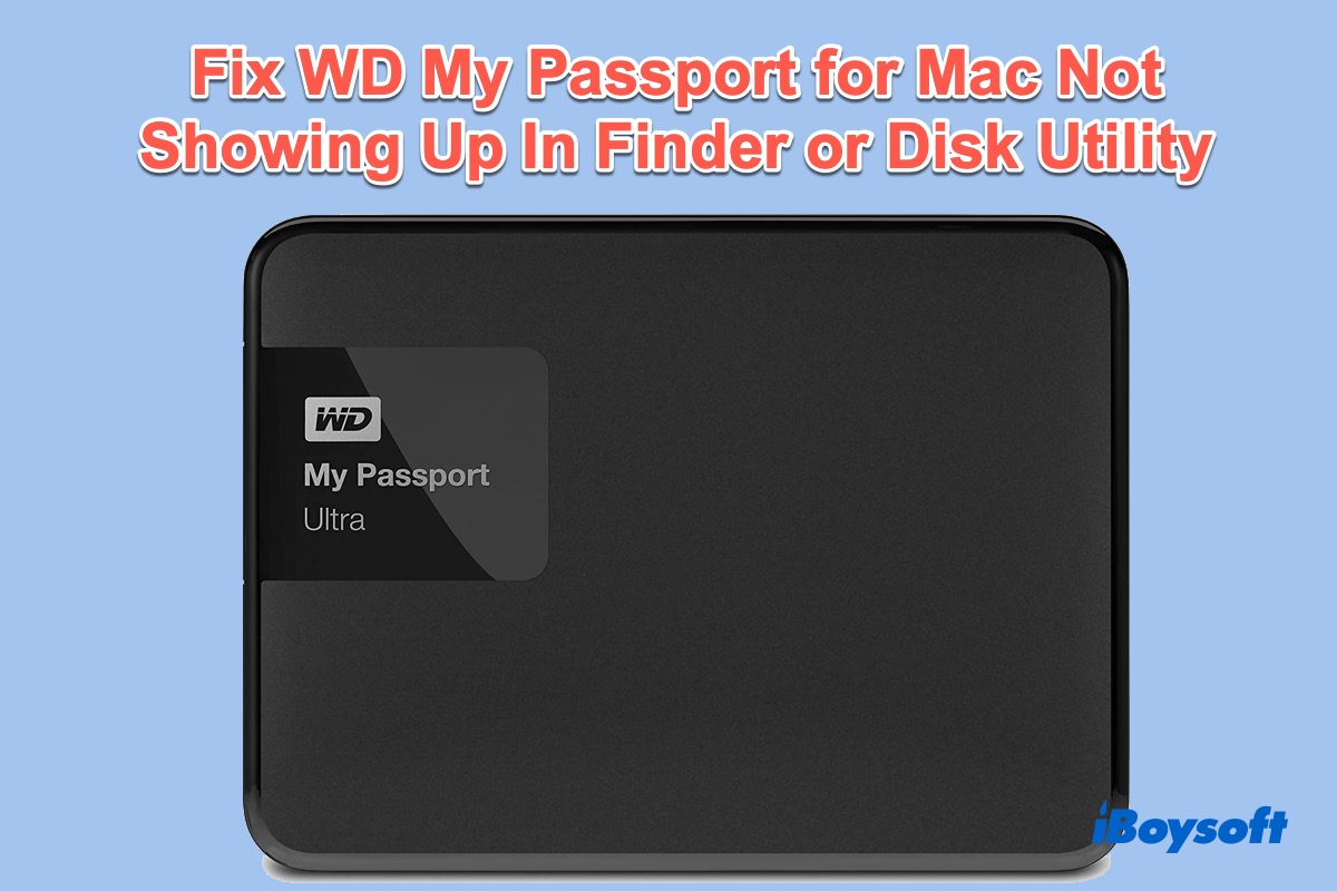 WD passport for Mac not showing up in Finder and Disk Utility