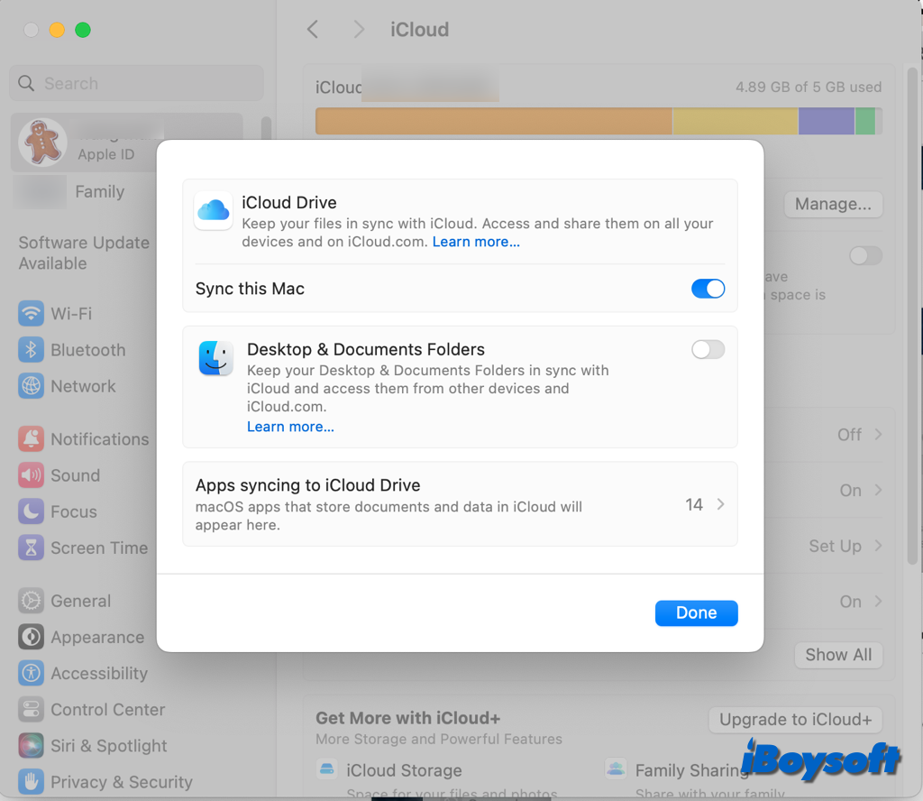 Dateien von iCloud Drive auf dem Mac wiederherstellen