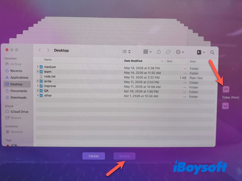 use time machine to recover data