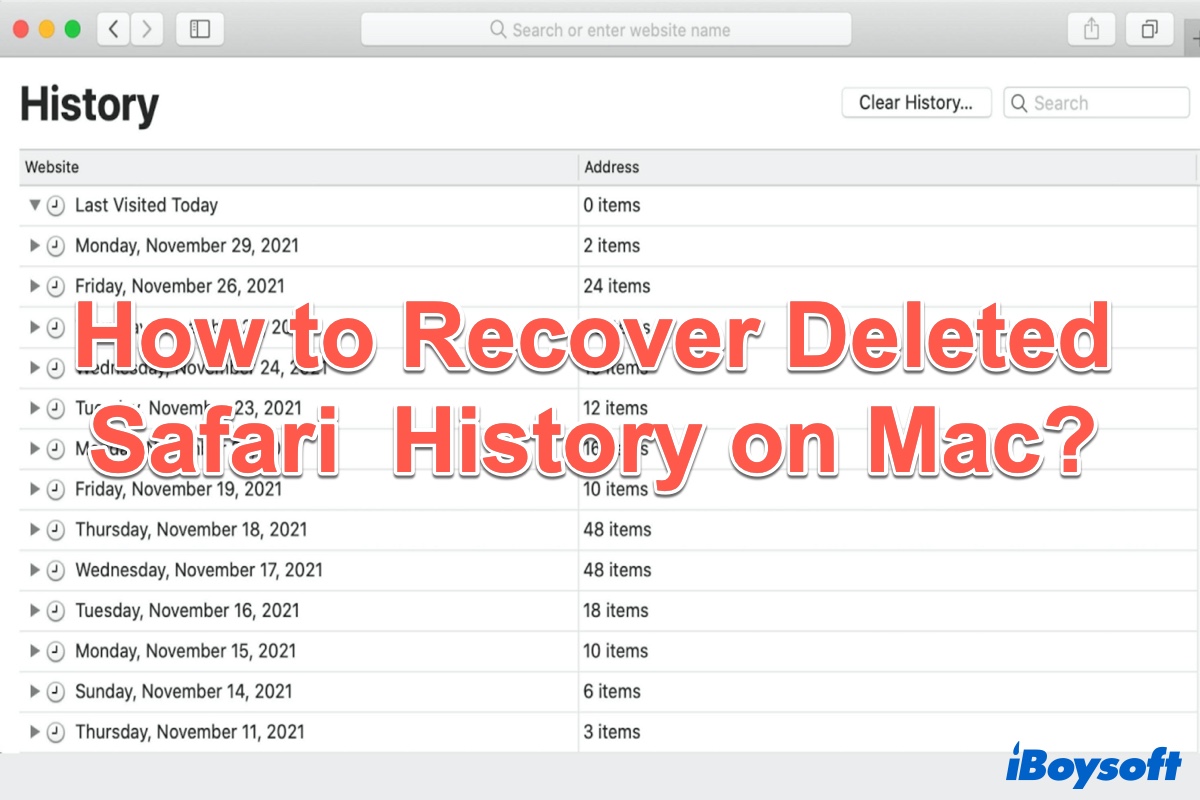 récupérer l'historique de Safari supprimé sur Mac